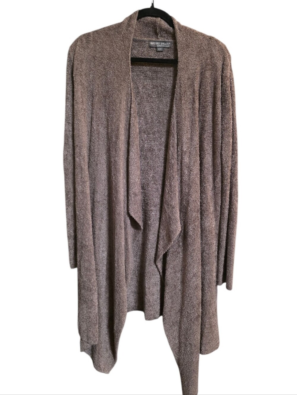 Barefoot Dreams Bamboo Chic Lite Open Front Medium Length Neutral Cardigan